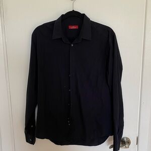 Zara Men’s Black Long Sleeve Button Down Dress Shirt, Size Large, Classic